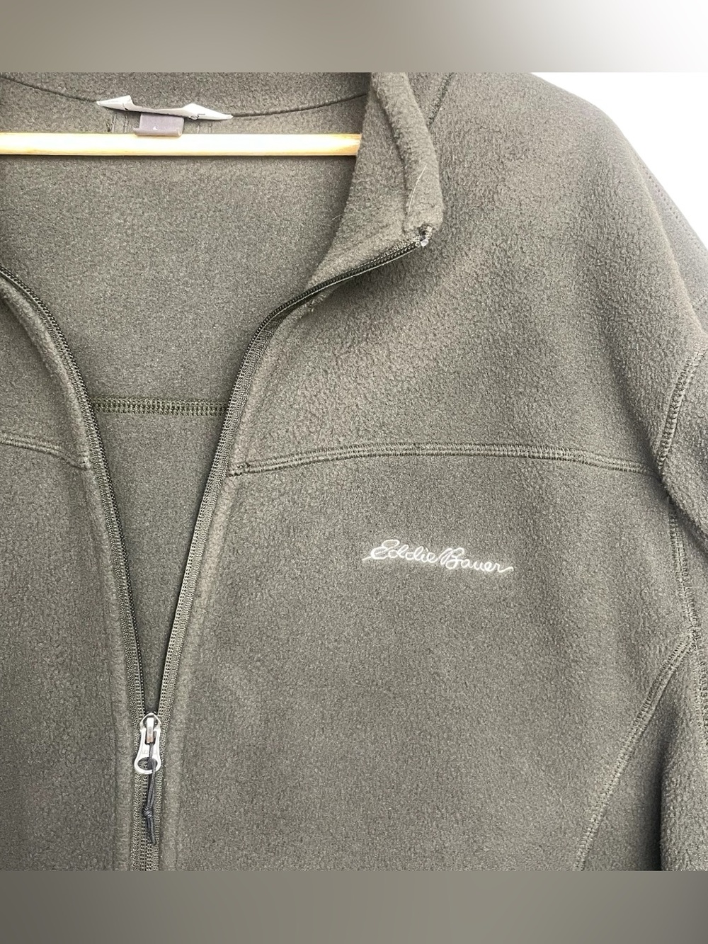 Eddie Bauer Men's Polartec Fleece Full Zip w/Zip Pockets Spruce Green Size 2XL - Picture 7 of 16